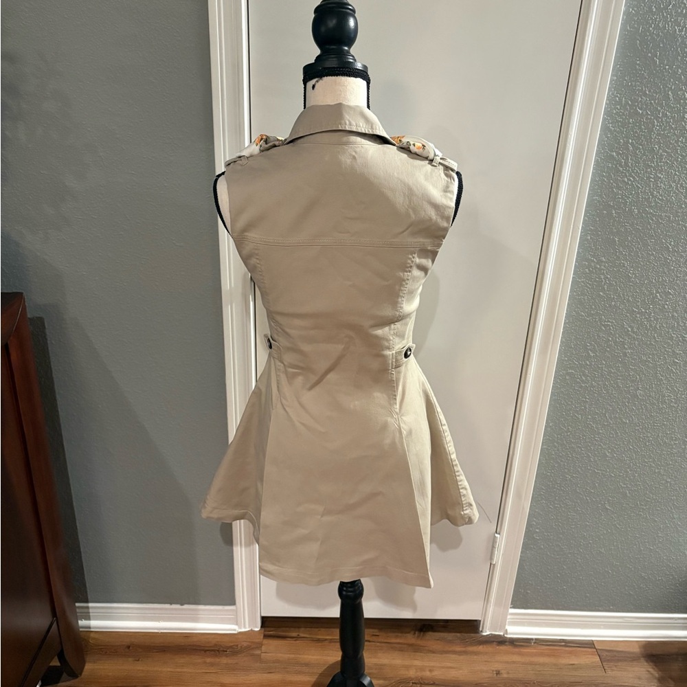 Zara Beige Double-Breasted Mini Dress - Picture 3 of 3